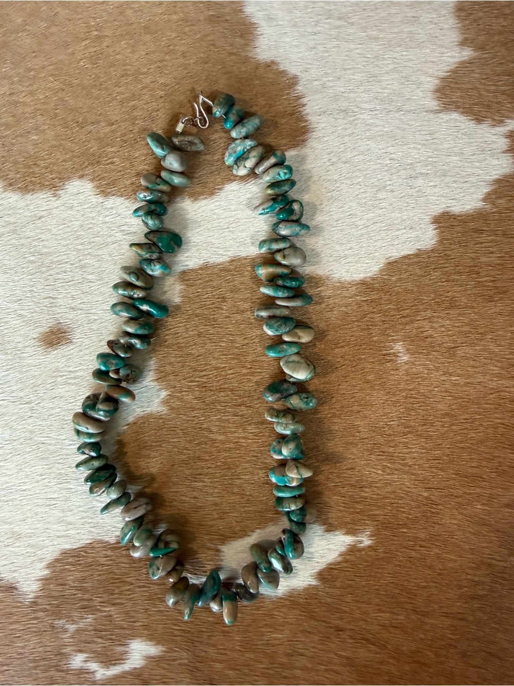 Fox Turquoise Chip nuggets Bead Necklace - Green Blue Gemstone Style 16inches